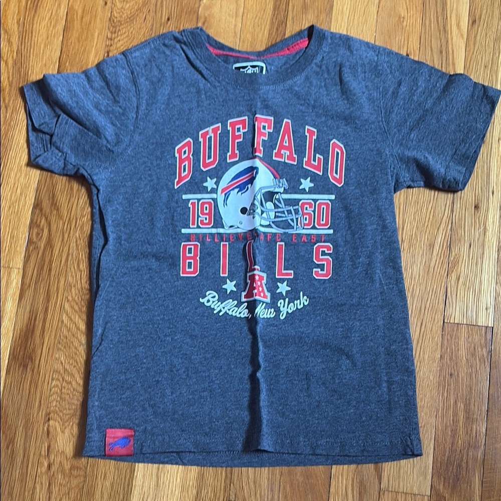 NFL Buffalo Bills Gray and Red Short Sleeve Tee